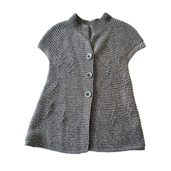 Adorable Boho Knit Sweater Vest with Big Buttons M - Picture 1 of 12